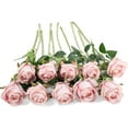 thumbnail image 2 of 10pcs Artificial Rose Flowers Long Stem Fake Silk Roses for DIY Wedding Bouquet Table Centerpiece Home Decor (Light Pink), 2 of 5