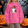thumbnail image 2 of KAUOD Teen Girls Cotton Cute Hoodies Halloween Ghost Graphic Pullover Sweatshirts Long Sleeve Soft Fall Hoodie Tops Clothes, 2 of 4