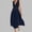 *Navy, variant on ClodeEU Women's Sleeveless V Neck Wrap Waist Midi Dress,Casual Solid Color Flowy A-Line Summer Dress Beige,Women's Plus L