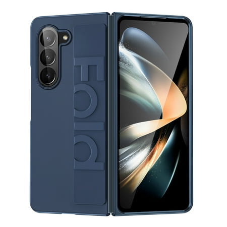 Dteck Case Compatible with Samsung Galaxy Z Fold 7, Slim and Lightweight Design, Wrist Strap Handheld Folding Mobile Phone Protective Case (2025), Blue