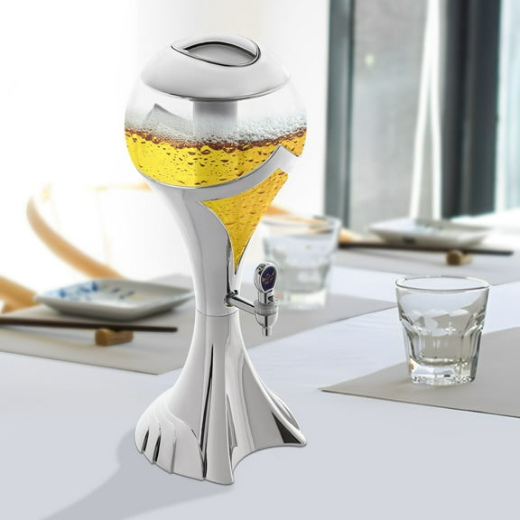 Elegant 3L Wine Dispenser with Built-in Ice Tube and LED Lights