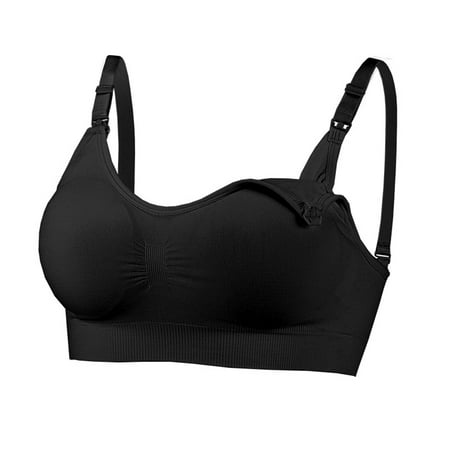 

harmttty Maternity Bra Solid Color Nursing Bralette Soft Wireless Padded Nursing Brassiere Underwear for Pregnant Women