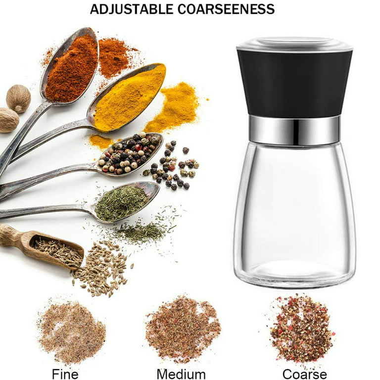 2Pcs Salt and Pepper Grinder, Stainless Steel Pepper Crusher Manual Mill  Shakers for Sea Salts, Black Peppercorn, or Spices, S&L 