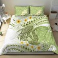 thumbnail image 4 of Green Hawaii Shark Tattoo Bedding Set Frangipani With Polynesian Pastel Version, 4 of 6
