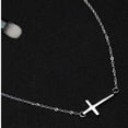 thumbnail image 2 of Stainless Steel Sideways Cross Christian Religious Prayer Collar Necklace, 2 of 2