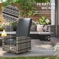 thumbnail image 3 of CoSoTower Outdoor Rattan Wicker Lounge Chair with Footrest & Soft Cushion for Patio, Garden, Backyard, Grey, 3 of 7
