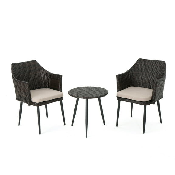 Ibiza Outdoor 3 Piece Wicker Chat Set with Water Resistant Cushions