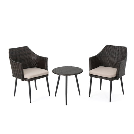 Ibiza Outdoor 3 Piece Wicker Chat Set with Water Resistant Cushions