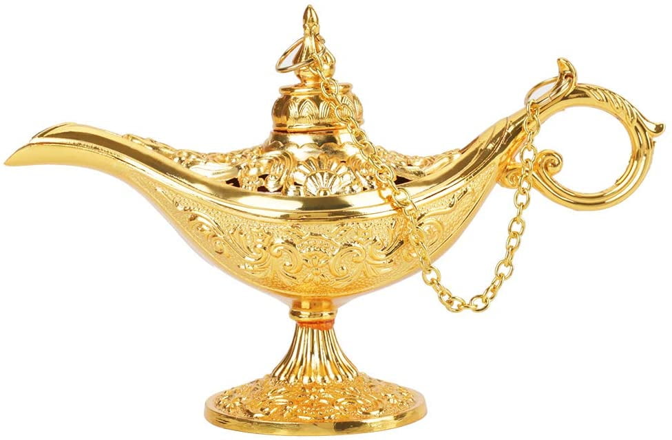 Rare Legend Brass Bronze Aladdin Magic Genie Light Wishing Lamp Pot Collection