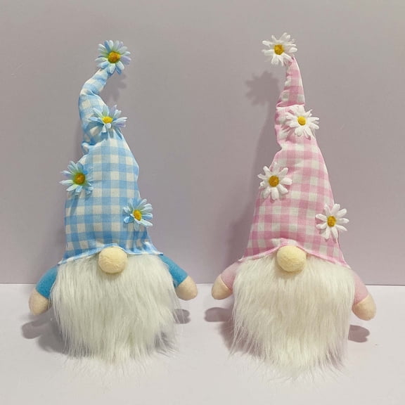 Fwttom Faceless Easter Gnomes Lighted Handmade Spring Gnomes Decorations for Home Plush Tabletop Ornament