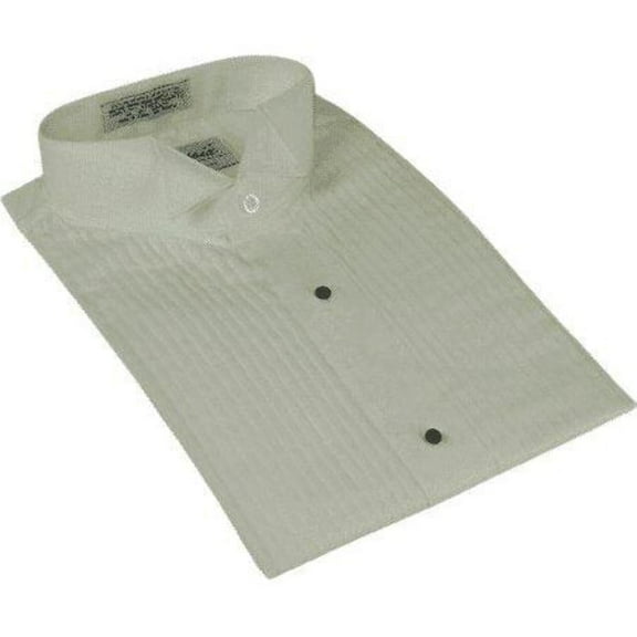 Men's Tuxedo shirt By CLASSIX Wing Tip Formal Pleated Front After Six M00 Ivory