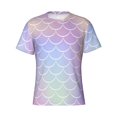 thumbnail image 4 of Vsdgher Fish Scale1 Print Men's Dry Fit Mesh Athletic Shirts Moisture Wicking Tennis T-Shirt Tops, 4 of 9