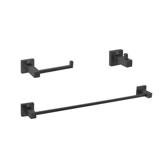 Isla 3-Piece Bathroom Hardware Set in Matte Black