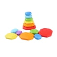thumbnail image 4 of 7 piezas de madera de arco iris apilable piedra aprendizaje Montessori juguetes bloques juego de equilibrio para niños niñas regalos de vacaciones, 4 of 9
