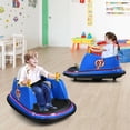 thumbnail image 3 of Gymax Voiture Tamponneuse 6 V pour Enfants, Jouet de Course à Rotation 360° avec Télécommande, Bleu Marine, 3 of 10