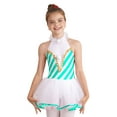thumbnail image 2 of YEAHDOR Kids Girls Christmas Ballet Dance Dress Stripes Backless Tutu Leotard Dress Halloween Carnival Costume Outfit Green 10, 2 of 7