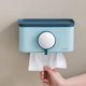 thumbnail image 5 of Caja de pañuelos montada en la pared, caja de papel para servilletas con espejo, soporte para toallitas faciales, soportes para cosméticos para encime Azul claro Sunnimix sostenedor del tejido, 5 of 8