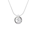thumbnail image 2 of Delight Jewelry Silvertone Small Gelato Script Initial - & - Gymnastics Ring Charm Necklace, 18", 2 of 4
