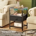 thumbnail image 4 of Juego de mesitas de noche Huuger con cajón de tela gris x2, 4 of 9