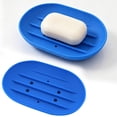 thumbnail image 4 of Bathroom Soap Dishes,Self Draining Soap Dishes,Silicone Soap Tray,Shower Rubber Drainer Dishes,Drainer Soap Holder for Bathroom,Bar Soap Holder Stand,Extends Soap Life,Easy Cleaning,Blue, 4 of 7