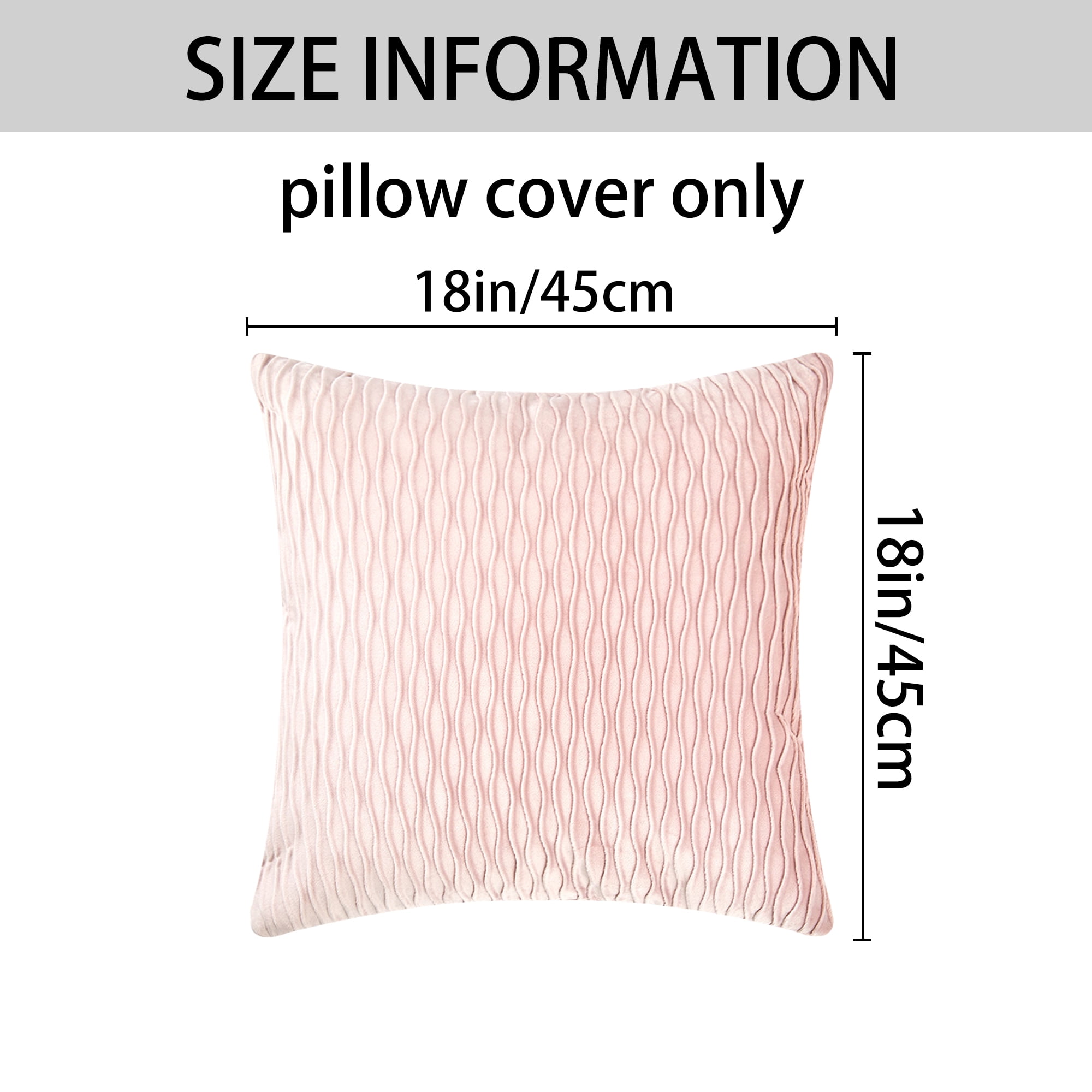 Unique Bargains Throw Pillow Covers Striped Velvet Rectangular Pink 18" x 18"