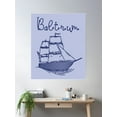 thumbnail image 2 of Bloom Theory Baltrum Vacation North Sea Island Blue Sailing Ship Poster Wall Art, Modern Wall Decor, 12x18 UNFRAMED, 2 of 3