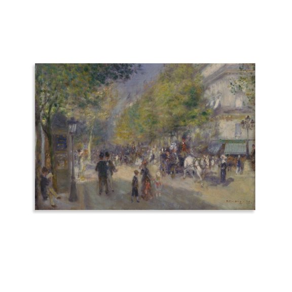 Pierre Auguste Renoir Print Painting The Great Boulevards Print Photo Art Painting Canvas Poster Home Decorative Bedroom Modern Decor Posters Gifts 24x36inch(60x90cm)