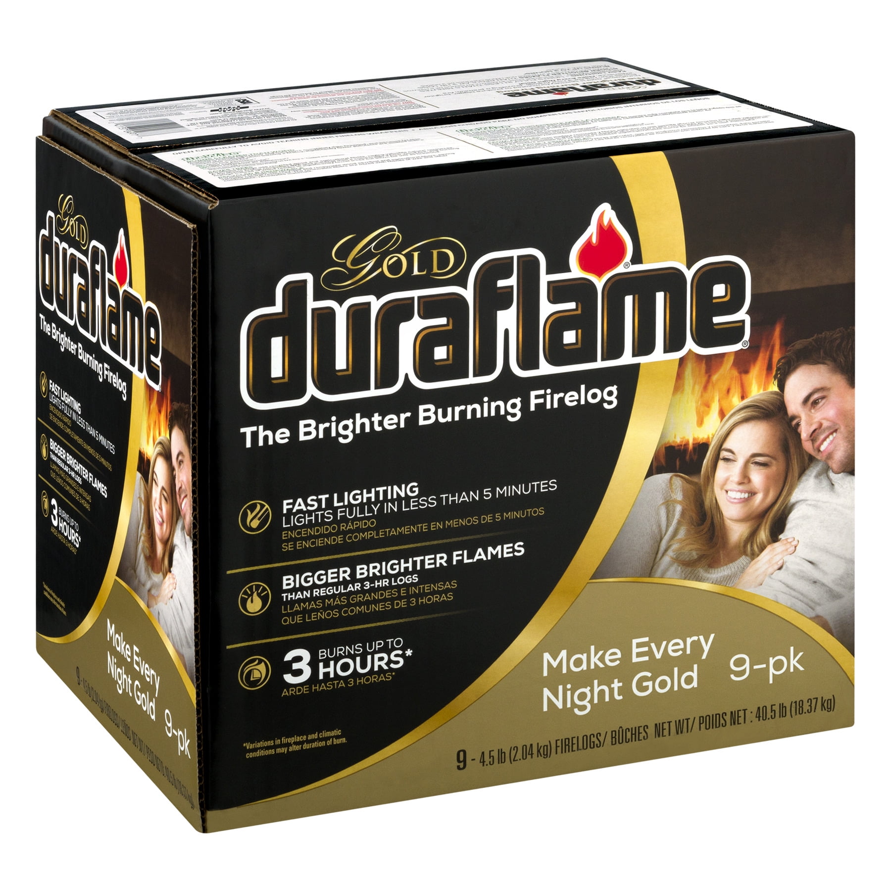 duraflame® Firelogs, Brighter Burning, Gold, Box, 4.5 LB