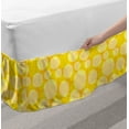 thumbnail image 2 of Yellow and White Bed Skirt, Geometric Round Dots with Striped Design Abstract Ornament Print, Elastic Bedskirt Dust Ruffle Wrap Around for Bedding Decor, 4 Sizes, Yellow and White, by Ambesonne, 2 of 2