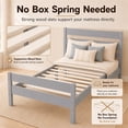 thumbnail image 5 of SESSLIFE Twin Bed Frame, Solid Wood Twin Platform Bed Frame with Headboard & Footboard, No Box Spring Needed with 250LBS, Easy Assembly, Grey, 5 of 8