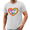 thumbnail image 4 of Men's Rainbow Pride Shirt - LGBT Love Graphic Tee | Vintage Washed Short Sleeve Top, 4 of 4