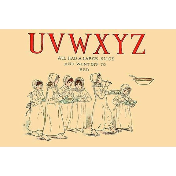 UVWXYZ All Had a Large Slice and Went off to Bed- Fine Art Canvas Print (20" x 30")