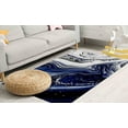 thumbnail image 3 of Non Slip Rug, Marble Rug, Home Decor Rugs, Navy Blue And Silver Marble Rugs, Modern Rugs, Large Rug, Living Room Rug, Housewarming Gift Rug, 2'x3' - 60x90 cm, 3 of 9