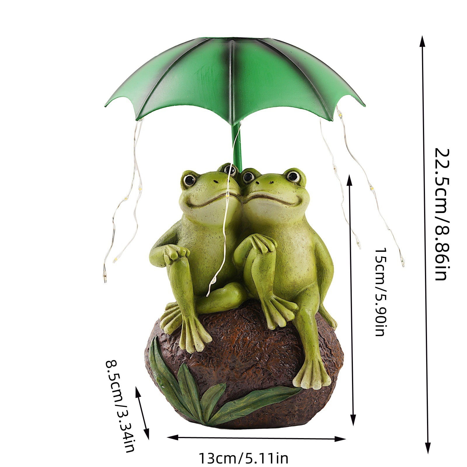Matoen Garden Decor Statue, Solar Frog with LED Lights - Outdoor Figurine for Lawn Decoration, Gifts for Mom, Handcrafted Resin Sculpture -Garden Lovers/Mothers Day/Christmas Day Gift