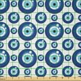 thumbnail image 2 of Ambesonne Evil Eye Fabric by the Yard Microfiber, Symmetrical, 10 Yards, Blue Pale Blue White, 2 of 2