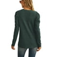 thumbnail image 4 of JWD Long Sleeve Shirts for Women V Neck Casual Tunic Tops Lightweight Pullover Dark Green-X-Large, 4 of 6