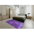 thumbnail image 5 of Ahgly Company Machine Washable Indoor Round Transitional Bright Purple Area Rugs, 6' Round, 5 of 7