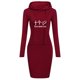 thumbnail image 1 of 2022 Spring Autumn Sweatshirt Long-Sleeved Dress Woman Clothing Hooded Collar Pocket Simple Casual Lady Dress SweatshirtL Gao Jinjia LED, 1 of 2