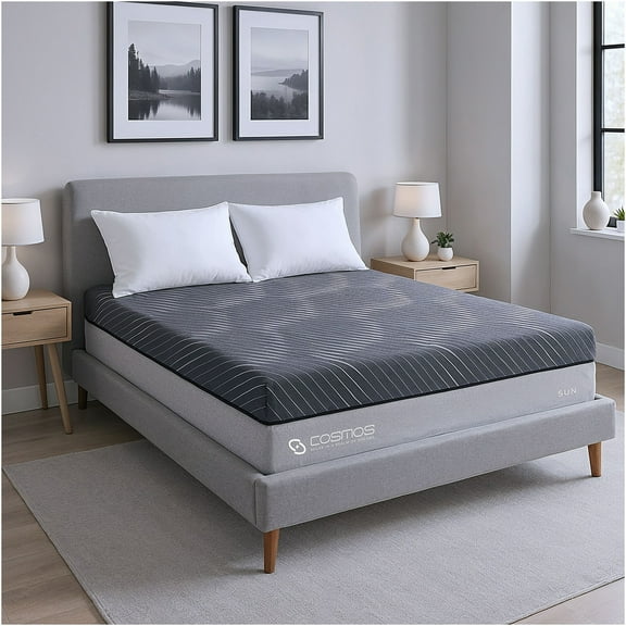JERFIT 14" California King Hybrid Mattress, Medium Firm Support with Pocket Springs & Memory Foam, Cooling Gray Mattress in a Box