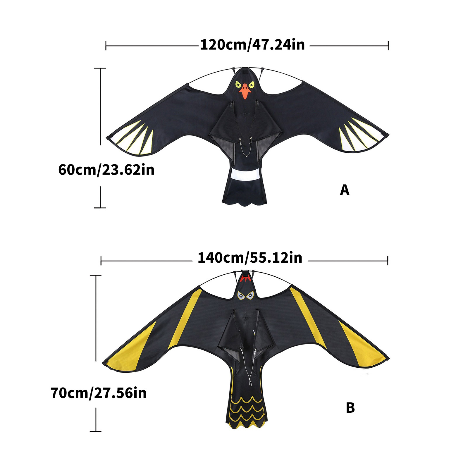 Reusable Scarecrow Flying Kite for Outdoor Bird Control in Fields Orchards - Wind Design