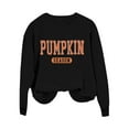 thumbnail image 5 of ZSQDM Women's Hoodless Sweatshirt Hoodie Women Pumpkin Season Sweatshirt Women Crewneck Long Sleeve Thanksgiving Fall Shirt Halloween Holiday Pullover Tops Polyester Women Blending Sweatshirt (Xxxl), 5 of 6