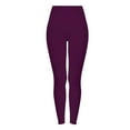 thumbnail image 5 of Fiaer Womens Leggings Plus Size Comfort Yoga Pants Slim Fit Solid Color Stretch Trendy Casual Tight Trousers Light Purple M, 5 of 6