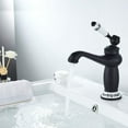 thumbnail image 4 of Robinet de Salle de Bain à Poignée Unique, Mitigeur de Lavabo Rétro, Noir, 4 of 5