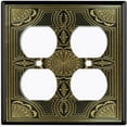 thumbnail image 3 of Metal Light Switch Plate Cover Elegant Victorian Floral Harisen Fan Frame Black FRA064, 3 of 13