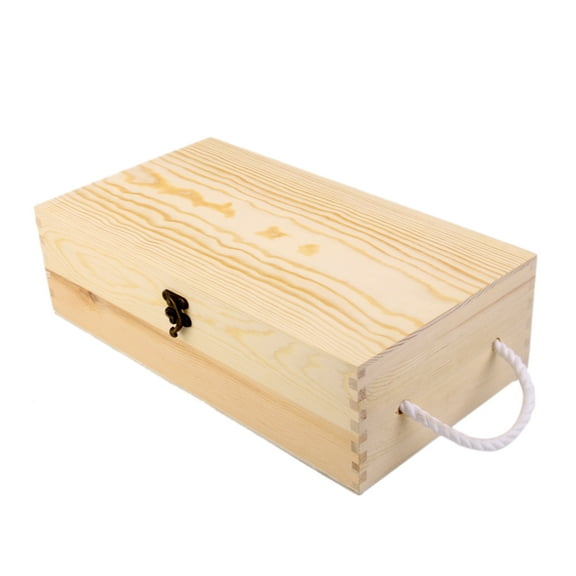 Fiocias 35 * 19 * 10cm Dual Bottle Wooden Wine Box Carrier Crate Case Best Gift Decor