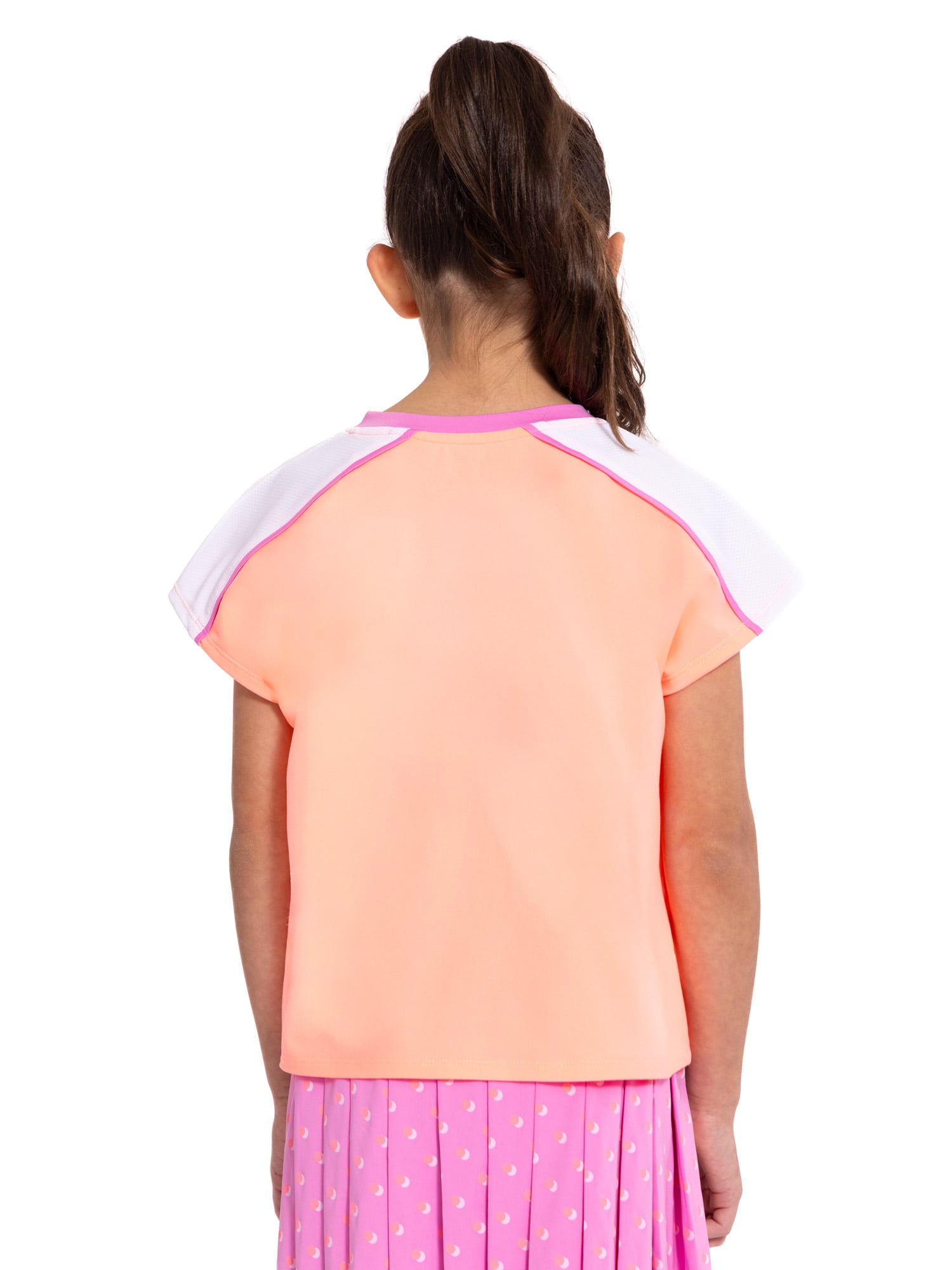 Hello Kitty Girls Active V-Neck Graphic Jersey with Short Sleeves, Sizes 4-12