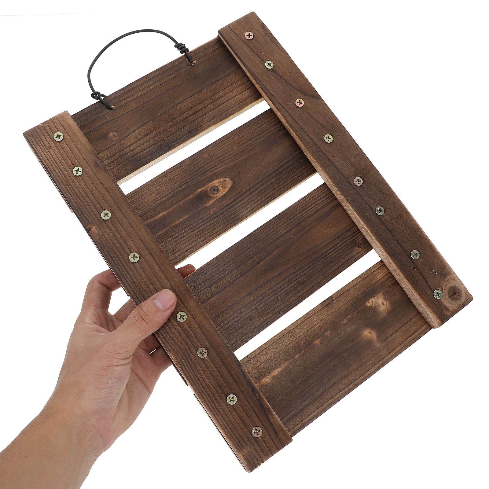 HINTRMENT Hanging Fern Planter Wood Wall Planter Brown 1Pcs