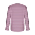 thumbnail image 5 of JUSLIO Button-Up Womens Shirts Striped Graphic Blouses Fashion Long sleeve V Neck Blouses Pink 2XL, 5 of 7