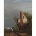 thumbnail image 2 of William Mulready 15x18 Gold Ornate Wood Frame and Double Matted Museum Art Print Titled - An Old Gable, 2 of 4