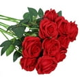 thumbnail image 4 of Flores artificiales, rosas falsas de aspecto real, tallo largo, rosas artificiales de seda, decoración del hogar para ramo de novia, centros de mesa, flores de cumpleaños, fiesta, arreglo floral de, 4 of 5
